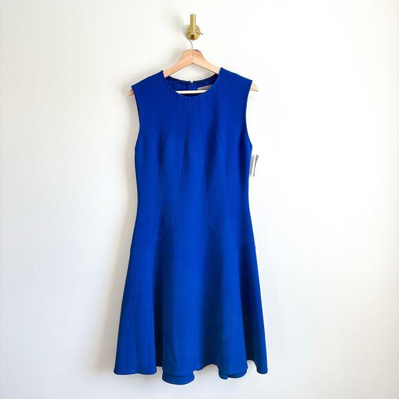 Lela Rose Sleeveless Knee-Length A-Line Cocktail Dress Royal Blue 10